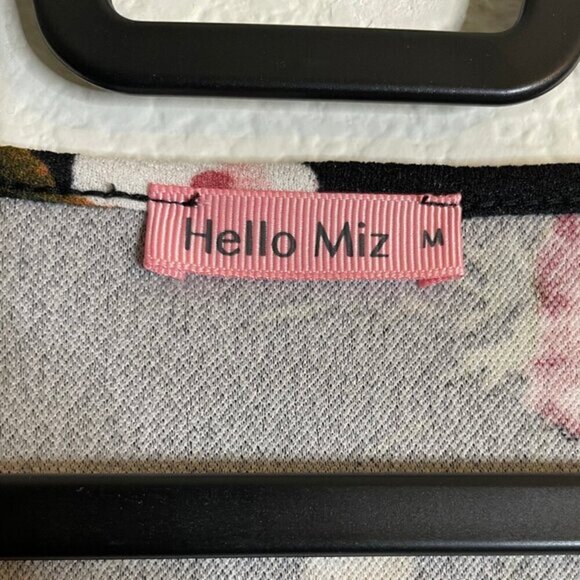 Hello MIZ Womens V-Neck Pink Floral Print Pleated Maternity Blouse Sz M - Picture 8 of 9